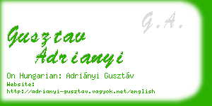 gusztav adrianyi business card